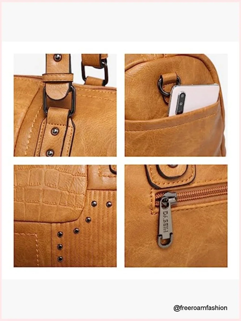 Soft Vegan Leather Barrel Hobo Bag Large Tote Satchel Crossbody Work